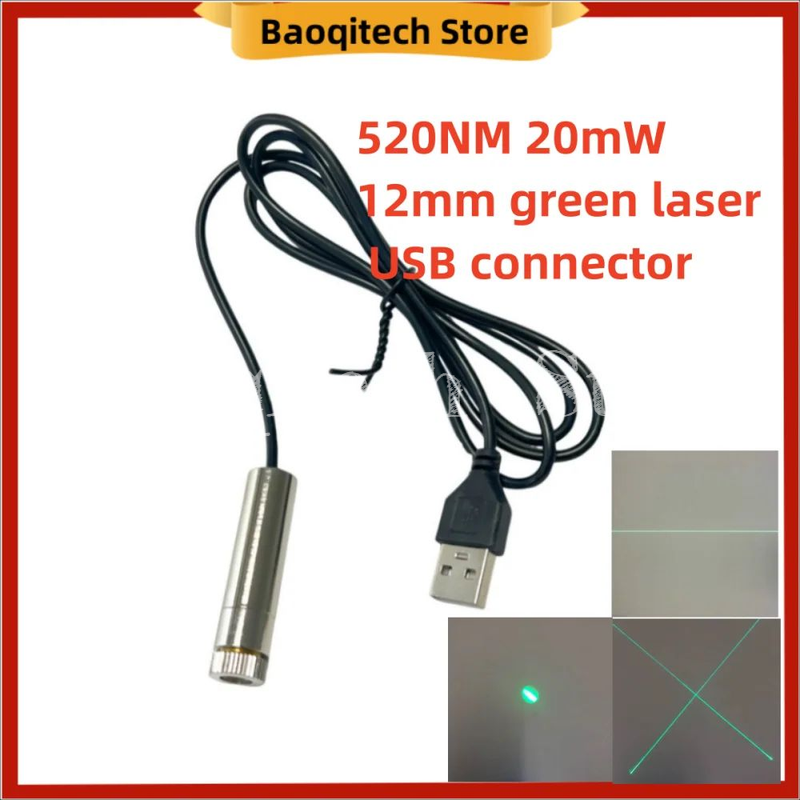 Fiber Laser Source 20W - 520NM 20mW grünes Licht 12mm Laserkopf